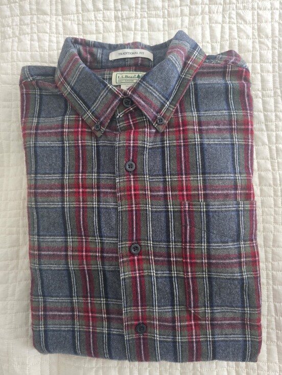L.L. Bean Other - NWT LL Bean Scotch Plaid Soft Flannel Shirt Mens Traditional Fit Gray Red, Large